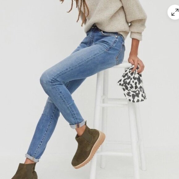 Anthropologie Pilcro High-Rise Leopard-Trimmed Skinny Jeans – Size 25 - Picture 2 of 8